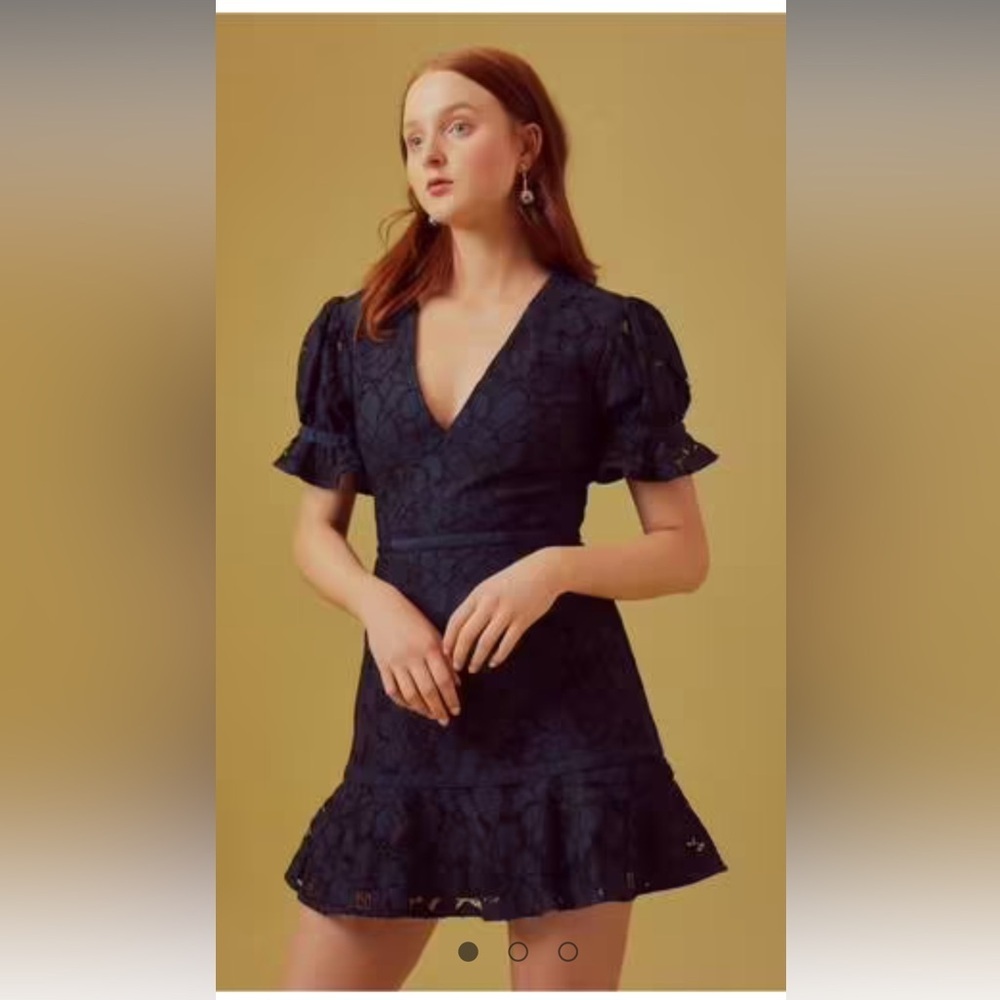 Keepsake The Label Honour‎ Mini Dress Lace Balloon Sleeve Ruffle Size Small
